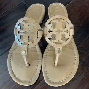 Tory Burch Miller Sandal — Patent Leather Beige